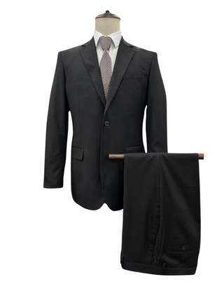 Angelo Rossi Solid Modern Fit Suit - Black