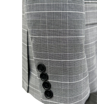 Angelo Rossi Glen Check Modern Fit Suit - Gray