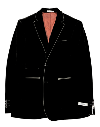 Vinci Velvet Slim Fit Blazer - Black