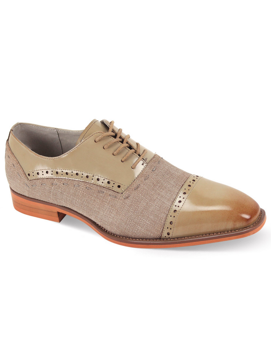 Giovanni Reed Cap Toe Lace Up Dress Shoes Natural MDZ Menswear