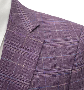 Angelo Rossi Check Modern Fit Suit - Lavender
