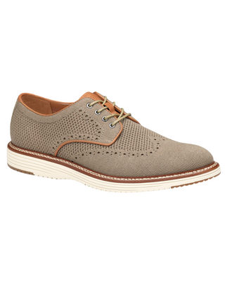 Johnston & Murphy Upton Knit Wingtip Shoe - Taupe