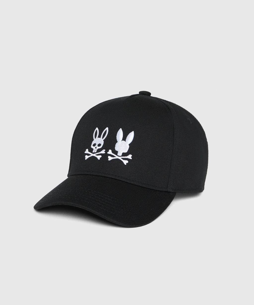Psycho Bunny Kingwood Embroidered Baseball Cap Black MDZ Menswear