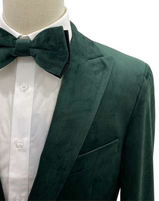 Mazari Velvet Modern Fit Blazer - Hunter Green