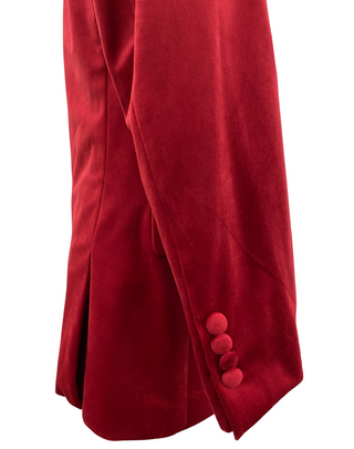 Mazari Velvet Modern Fit Blazer - Red