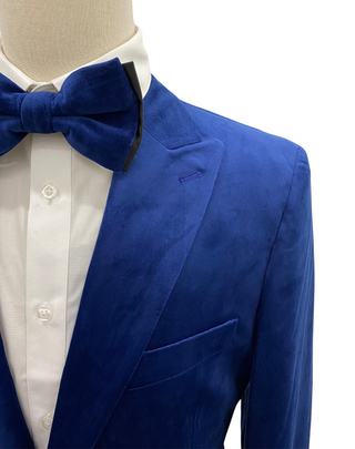 Mazari Velvet Modern Fit Blazer - Royal Blue