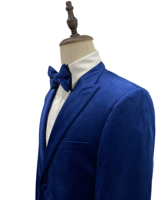 Mazari Velvet Modern Fit Blazer - Royal Blue
