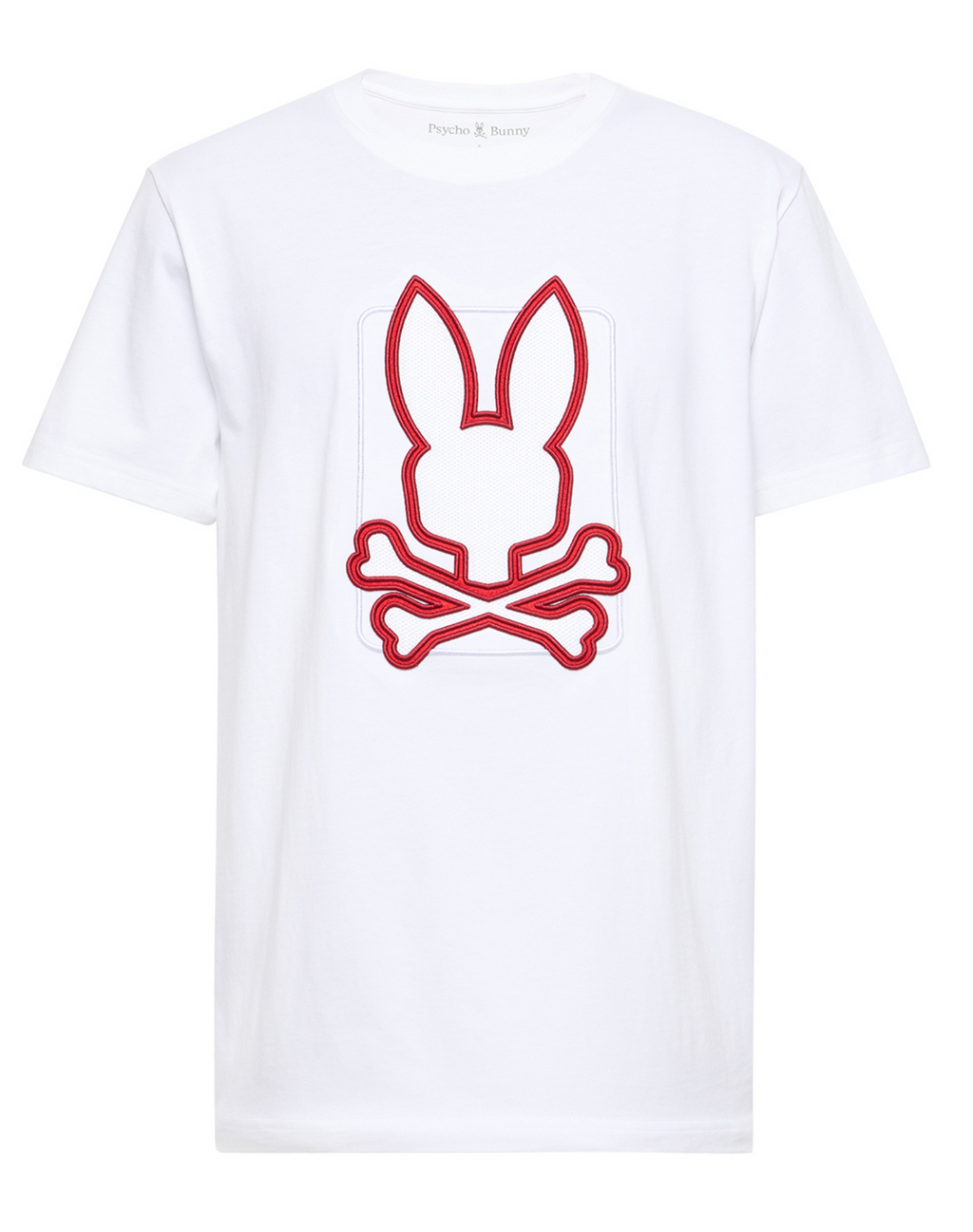 Psycho Bunny Pierce Embroidered Graphic Tee - White & Red