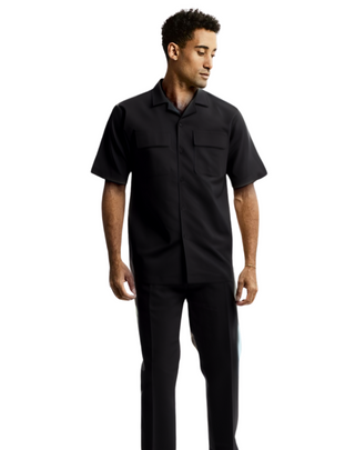 Stacy Adams Solid Linen Walking Suit - Black 3510