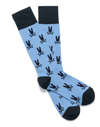 Psycho Bunny All Over Bunny Dress Sock - Serenity
