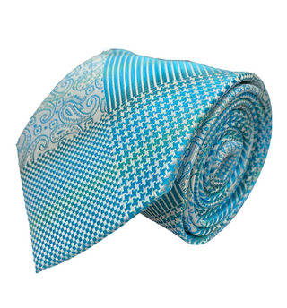 Venturi Vomo Tie and Handkerchief - Diamond Mosaic Medley T4