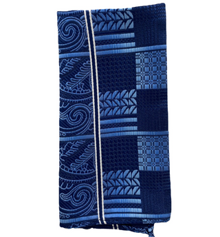 Stacy Adams Tie and Handkerchief - Blue Paisley Check T22