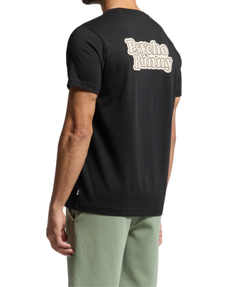 Psycho Bunny Elliot Front Back Graphic Tee - Black