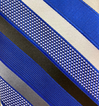 Stacy Adams Tie and Handkerchief - Royal Blue Striped T12