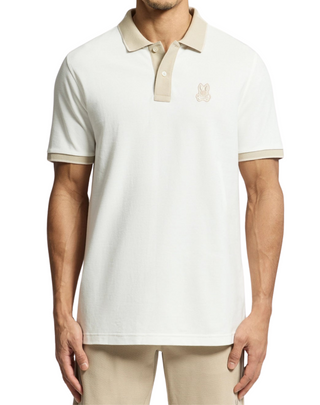 Psycho Bunny New Castle Pique Polo - Ecru