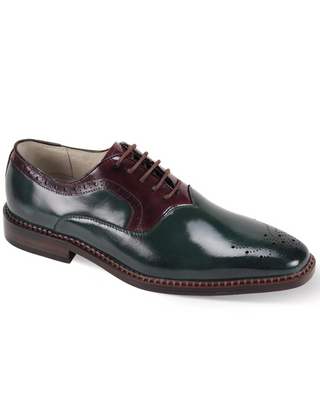 Giovanni Sawyer Oxford Dress Shoe - Hunter Green & Burgundy