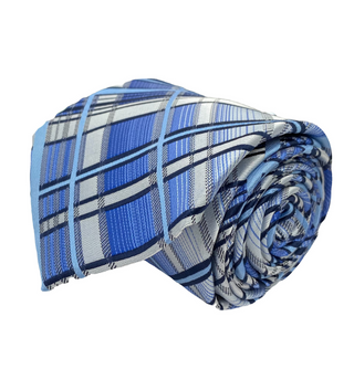 Stacy Adams Tie and Handkerchief - Blue Plaid T17