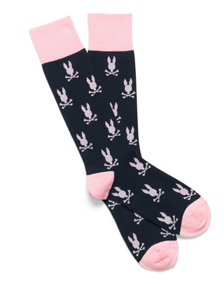 Psycho Bunny All Over Bunny Dress Sock - Evening Blue
