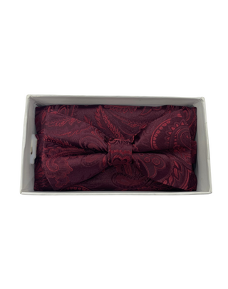 Stacy Adams Bow Tie and Handkerchief - Wine