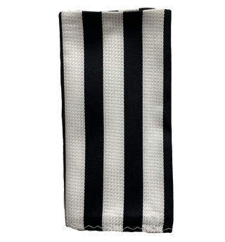 Stacy Adams Tie and Handkerchief - Black and White Stripe T23