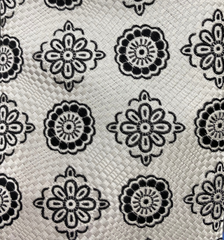 Stacy Adams Tie and Handkerchief - White and Black Kaleido Flowers T29