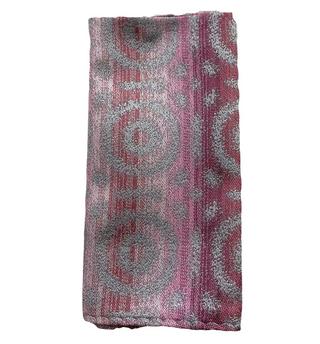 Stacy Adams Tie and Handkerchief - Pink and Gray Circles T42