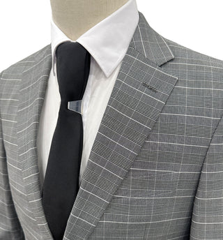 Angelo Rossi Glen Check Modern Fit Suit - Gray