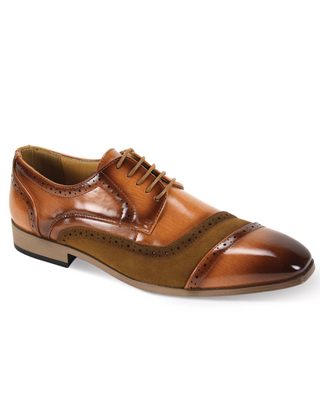 Antonio Cerrelli 7005 Slant Cap Toe Dress Shoes - Tan