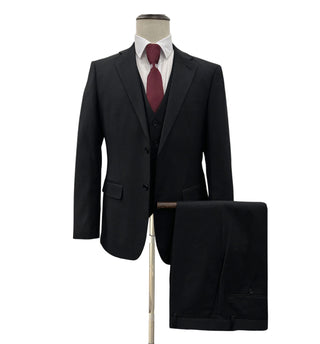 Angelo Rossi Check Modern Fit Vested Suit - Black