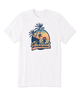 Life is Good Boating Landscape Crusher-LITE Tee - Cloud White