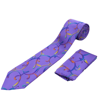 Gianfranco Tie and Handkerchief - Violet Gradient Branch T56