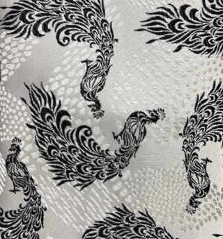 Stacy Adams Tie and Handkerchief - White and Black Peacock T26