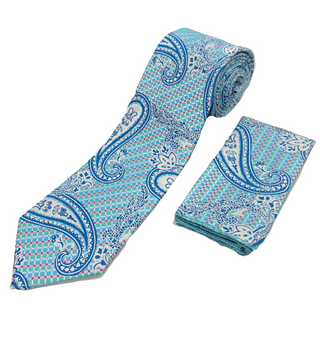 Venturi Vomo Tie and Handkerchief - Whimsical Paisley T2