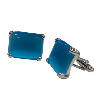 Fratello Cufflinks - Silver & Turquoise Iridescence CL36