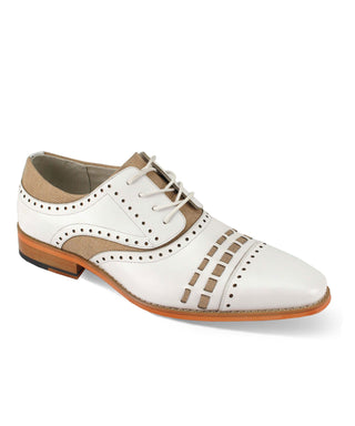 Giovanni Preston Oxford Lace Up Shoes - White Natural