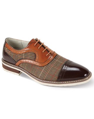Giovanni Sinclair Cap Toe Dress Shoe - Chocolate Brown & Whiskey