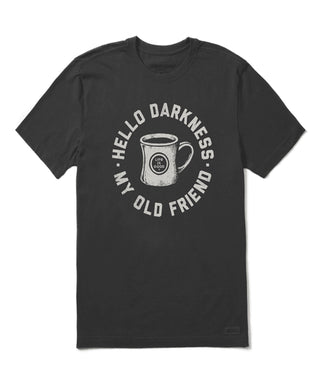 Life is Good Hello Darkness My Old Friend Crusher Tee - Charcoal
