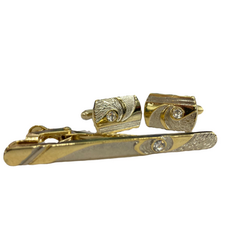 Fratello Cufflink and Tie Clip Combo - Gold CLT02