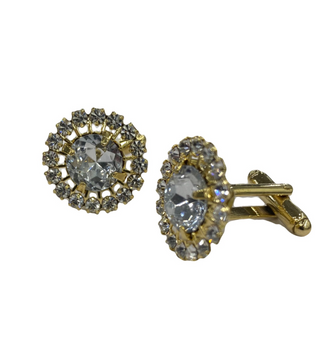Fratello Cufflinks - Gold & Clear Halo CL13