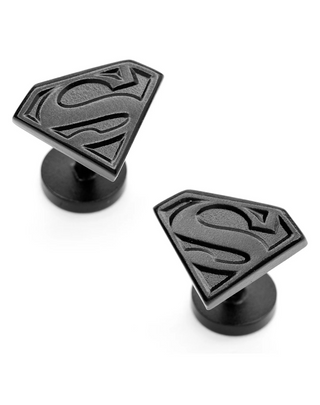 DC Satin Superman Shield Cufflinks - Black