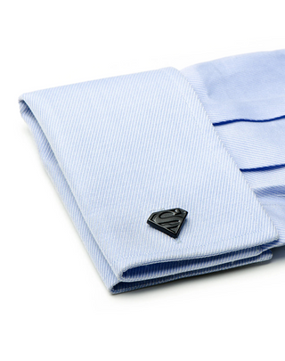 DC Satin Superman Shield Cufflinks - Black