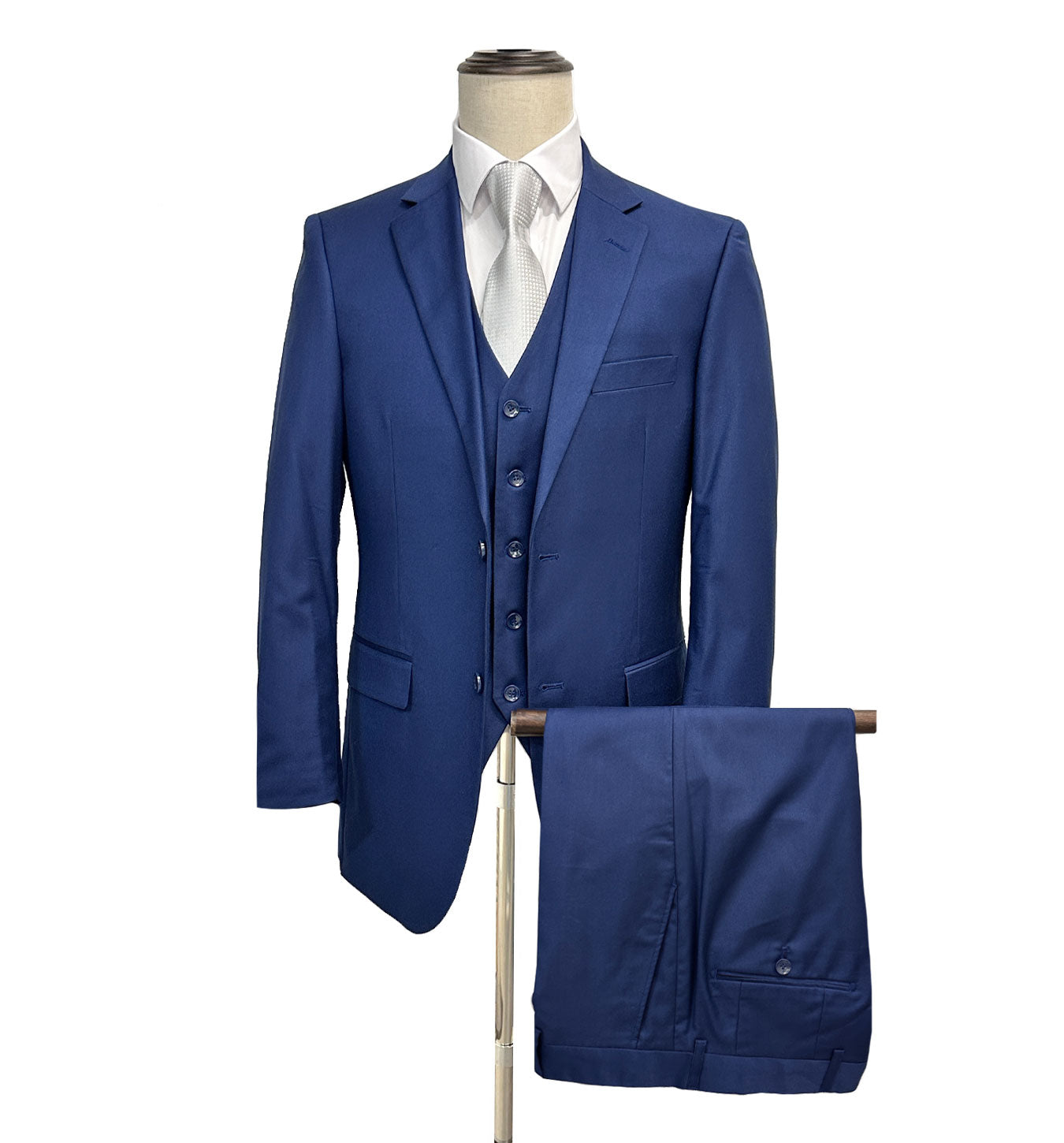 – Suit Vested - Blue Mazari 1500 Modern Fit Menswear Paris MDZ