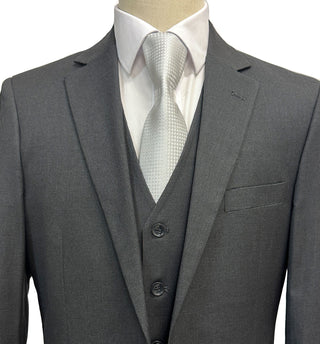 Mazari Modern Fit Vested Suit - Paris Charcoal 1500