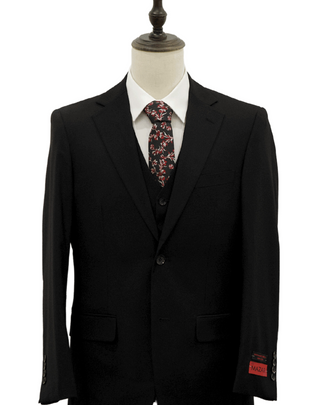 Mazari Vested Modern Fit Suit - Paris Black 1500