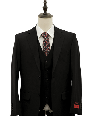 Mazari Vested Modern Fit Suit - Paris Black 1500