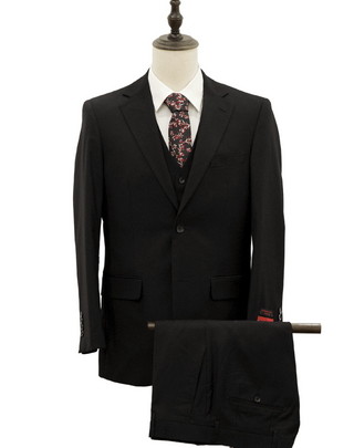 Mazari Vested Modern Fit Suit - Paris Black 1500