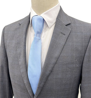 Top Lapel Windowpane Modern Fit Wool Suit - Charcoal
