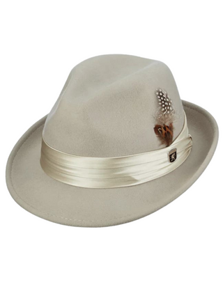 Stacy Adams Crushable Wool Newark Fedora - Cement