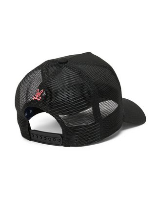 Oceania Embroidered Graphic Trucker Hat - Black