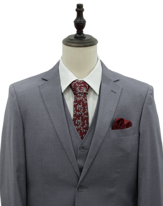 Mazari Vested Slim Fit Suit - Paris Silver 1525